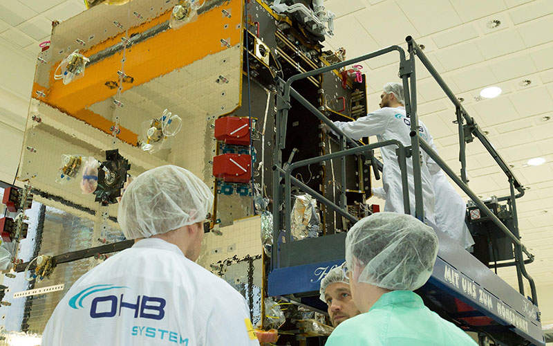 Hispasat 36W-1 satellite integration was completed in February 2015. Credit: OHB.